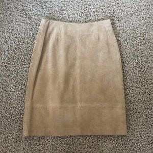 Lord & Taylor Suede Pencil Skirt (Leather Lining)